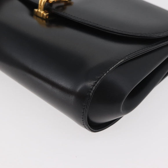 GUCCI Shoulder Bag Leather Black Gold 004 056 0219 Auth ep14171