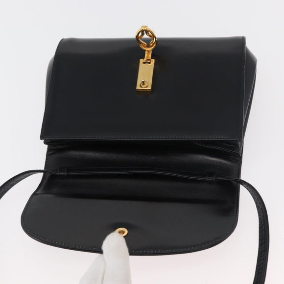 GUCCI Shoulder Bag Leather Black Gold 004 056 0219 Auth ep14171