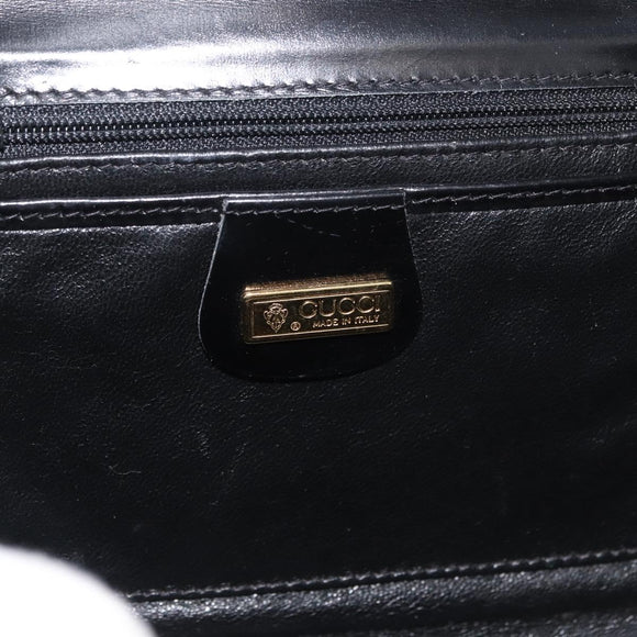 GUCCI Shoulder Bag Leather Black Gold 004 056 0219 Auth ep14171