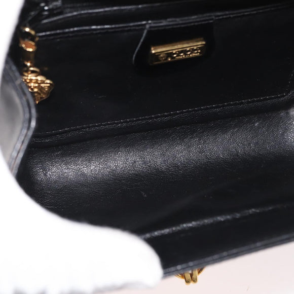 GUCCI Shoulder Bag Leather Black Gold 004 056 0219 Auth ep14171