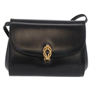 GUCCI Shoulder Bag Leather Black Gold 004 056 0219 Auth ep14171-2