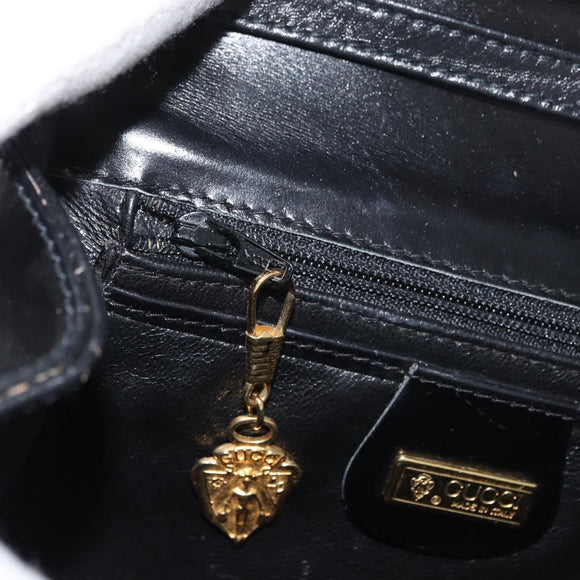GUCCI Shoulder Bag Leather Black Gold 004 056 0219 Auth ep14171