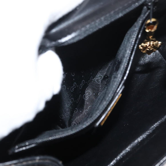 GUCCI Shoulder Bag Leather Black Gold 004 056 0219 Auth ep14171