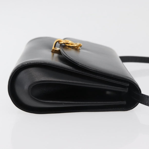 GUCCI Shoulder Bag Leather Black Gold 004 056 0219 Auth ep14171
