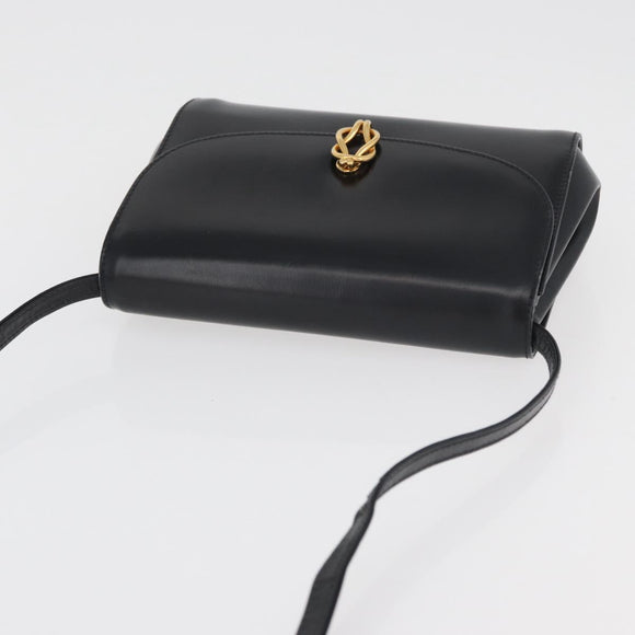 GUCCI Shoulder Bag Leather Black Gold 004 056 0219 Auth ep14171