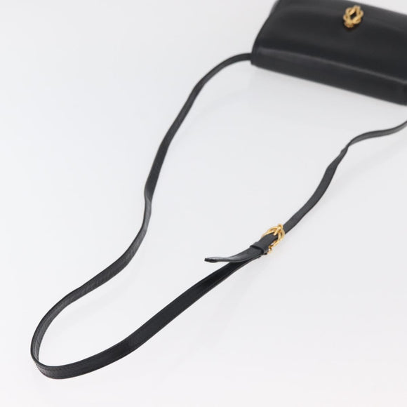 GUCCI Shoulder Bag Leather Black Gold 004 056 0219 Auth ep14171