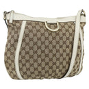 GUCCI GG Canvas Abbey Shoulder Bag Beige Gold 204940 Auth ep14172-1