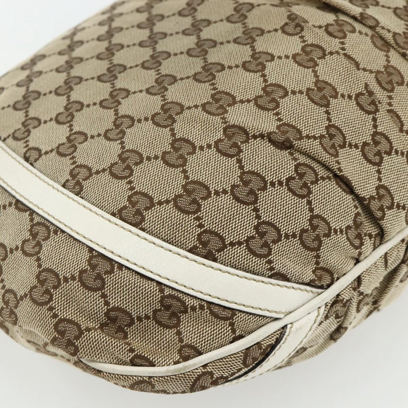 GUCCI GG Canvas Abbey Shoulder Bag Beige Gold 204940 Auth ep14172