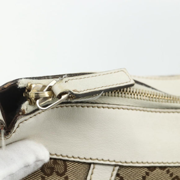 GUCCI GG Canvas Abbey Shoulder Bag Beige Gold 204940 Auth ep14172