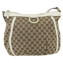 GUCCI GG Canvas Abbey Shoulder Bag Beige Gold 204940 Auth ep14172-2