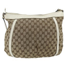GUCCI GG Canvas Abbey Shoulder Bag Beige Gold 204940 Auth ep14172-3