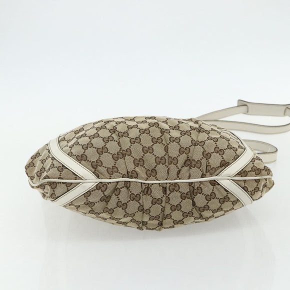 GUCCI GG Canvas Abbey Shoulder Bag Beige Gold 204940 Auth ep14172