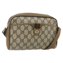 GUCCI GG Supreme Web Sherry Line Tasche PVC Beige Gold 116 02 089 Auth ep14174-1