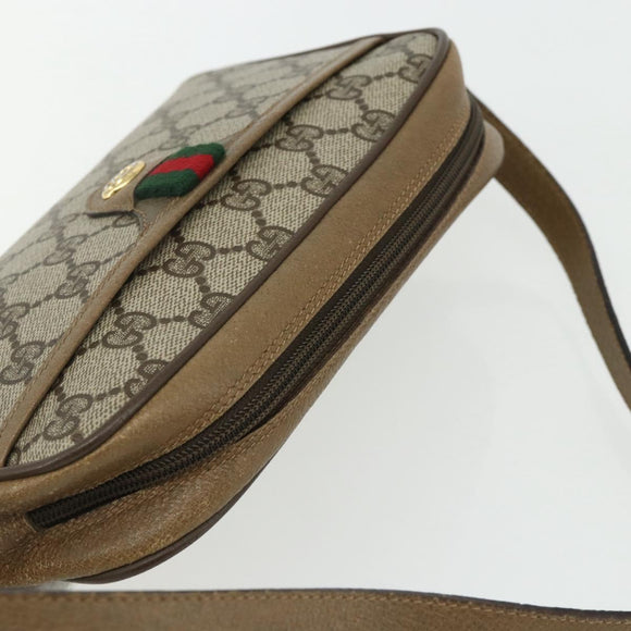 GUCCI GG Supreme Web Sherry Line Tasche PVC Beige Gold 116 02 089 Auth ep14174