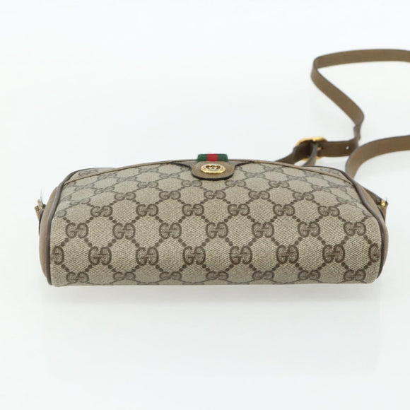 GUCCI GG Supreme Web Sherry Line Tasche PVC Beige Gold 116 02 089 Auth ep14174