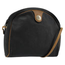 Christian Dior Shoulder Bag Leather Black Gold Auth ep14178-1
