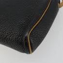 Christian Dior Shoulder Bag Leather Black Gold Auth ep14178-9