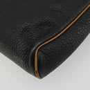 Christian Dior Shoulder Bag Leather Black Gold Auth ep14178-15