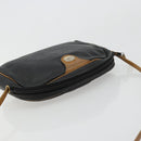 Christian Dior Shoulder Bag Leather Black Gold Auth ep14178-6