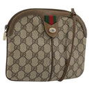 GUCCI GG Supreme Web Sherry Line Bag PVC Beige Gold 98 02 047 Auth ep14179-1