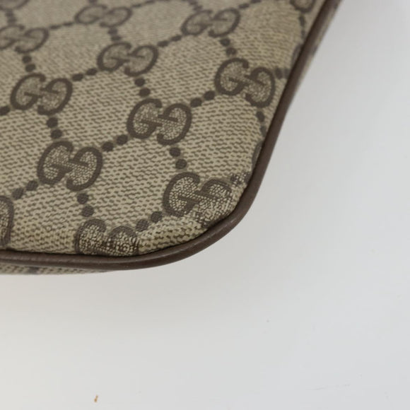 GUCCI GG Supreme Web Sherry Line Bag PVC Beige Gold 98 02 047 Auth ep14179