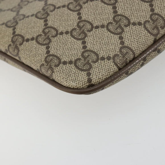 GUCCI GG Supreme Web Sherry Line Bag PVC Beige Gold 98 02 047 Auth ep14179