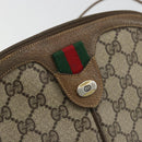 GUCCI GG Supreme Web Sherry Line Bag PVC Beige Gold 98 02 047 Auth ep14179-14