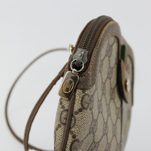 GUCCI GG Supreme Web Sherry Line Bag PVC Beige Gold 98 02 047 Auth ep14179