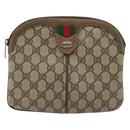 GUCCI GG Supreme Web Sherry Line Bag PVC Beige Gold 98 02 047 Auth ep14179-2