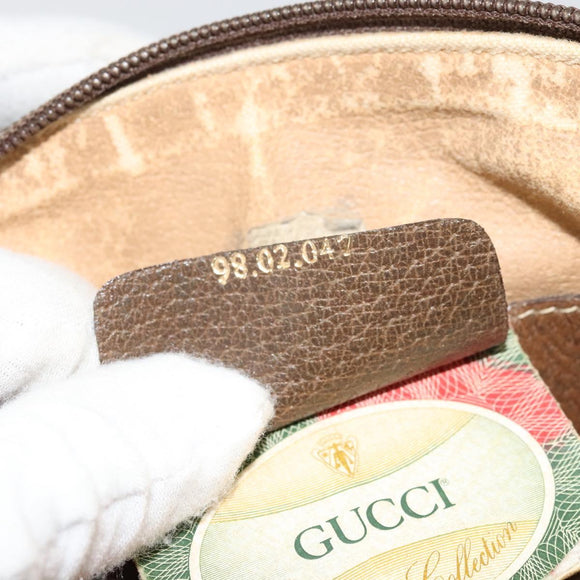 GUCCI GG Supreme Web Sherry Line Bag PVC Beige Gold 98 02 047 Auth ep14179