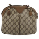 GUCCI GG Supreme Web Sherry Line Bag PVC Beige Gold 98 02 047 Auth ep14179-3