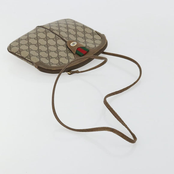 GUCCI GG Supreme Web Sherry Line Bag PVC Beige Gold 98 02 047 Auth ep14179