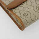 Christian Dior Honeycomb Canvas Chain Shoulder Bag PVC Beige Gold Auth ep14180-14