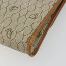 Christian Dior Honeycomb Canvas Chain Shoulder Bag PVC Beige Gold Auth ep14180-15