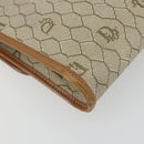 Christian Dior Honeycomb Canvas Chain Shoulder Bag PVC Beige Gold Auth ep14180-16