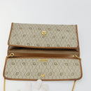 Christian Dior Honeycomb Canvas Chain Shoulder Bag PVC Beige Gold Auth ep14180-10