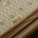Christian Dior Honeycomb Canvas Chain Shoulder Bag PVC Beige Gold Auth ep14180-18