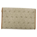 Christian Dior Honeycomb Canvas Chain Shoulder Bag PVC Beige Gold Auth ep14180-2