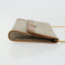 Christian Dior Honeycomb Canvas Chain Shoulder Bag PVC Beige Gold Auth ep14180-3