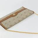Christian Dior Honeycomb Canvas Chain Shoulder Bag PVC Beige Gold Auth ep14180-6