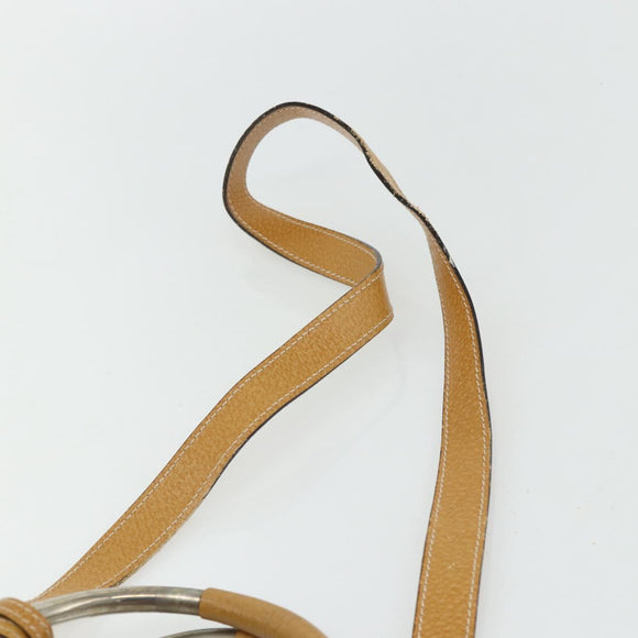 GUCCI Hand Bag Leather 2way Yellow Silver Auth ep14181