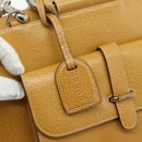GUCCI Hand Bag Leather 2way Yellow Silver Auth ep14181-10