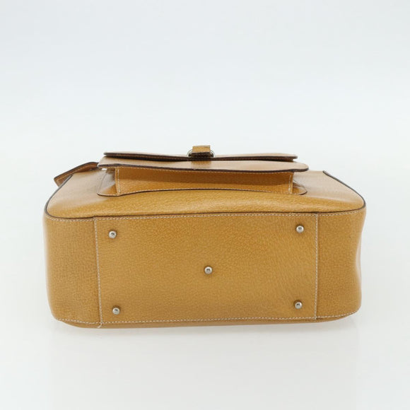 GUCCI Hand Bag Leather 2way Yellow Silver Auth ep14181