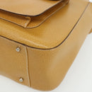 GUCCI Hand Bag Leather 2way Yellow Silver Auth ep14181-9