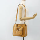 GUCCI Hand Bag Leather 2way Yellow Silver Auth ep14181-25