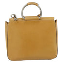 GUCCI Hand Bag Leather 2way Yellow Silver Auth ep14181-2