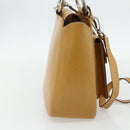 GUCCI Hand Bag Leather 2way Yellow Silver Auth ep14181-3