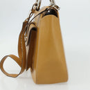 GUCCI Hand Bag Leather 2way Yellow Silver Auth ep14181-4