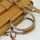 GUCCI Hand Bag Leather 2way Yellow Silver Auth ep14181-7