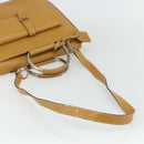 GUCCI Hand Bag Leather 2way Yellow Silver Auth ep14181-8